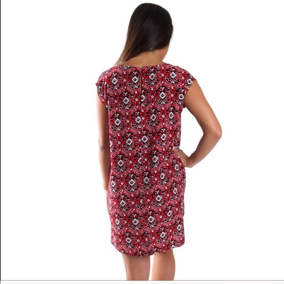 NEW Orange and Navy IKAT Sleeveless Shift Dress. - Picture 2 of 7